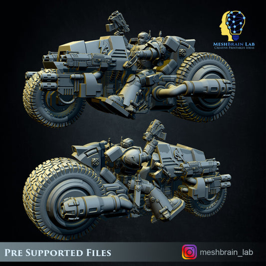 Unpainted Imperial Marines attack bikes