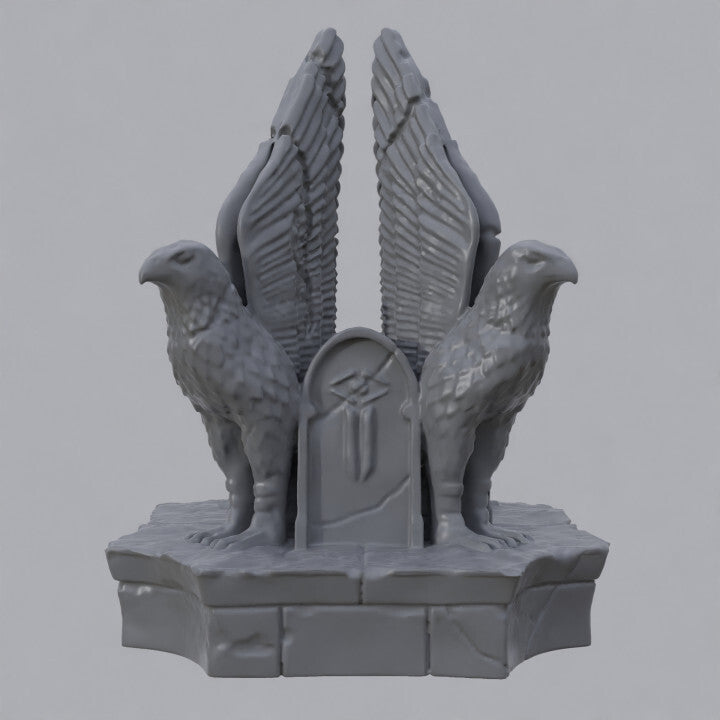 Unpainted Ancient Hilltop Ruin - Bird Statue
