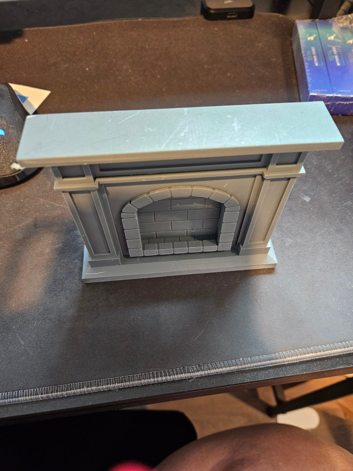 Unpainted dollhouse fireplace 1:12
