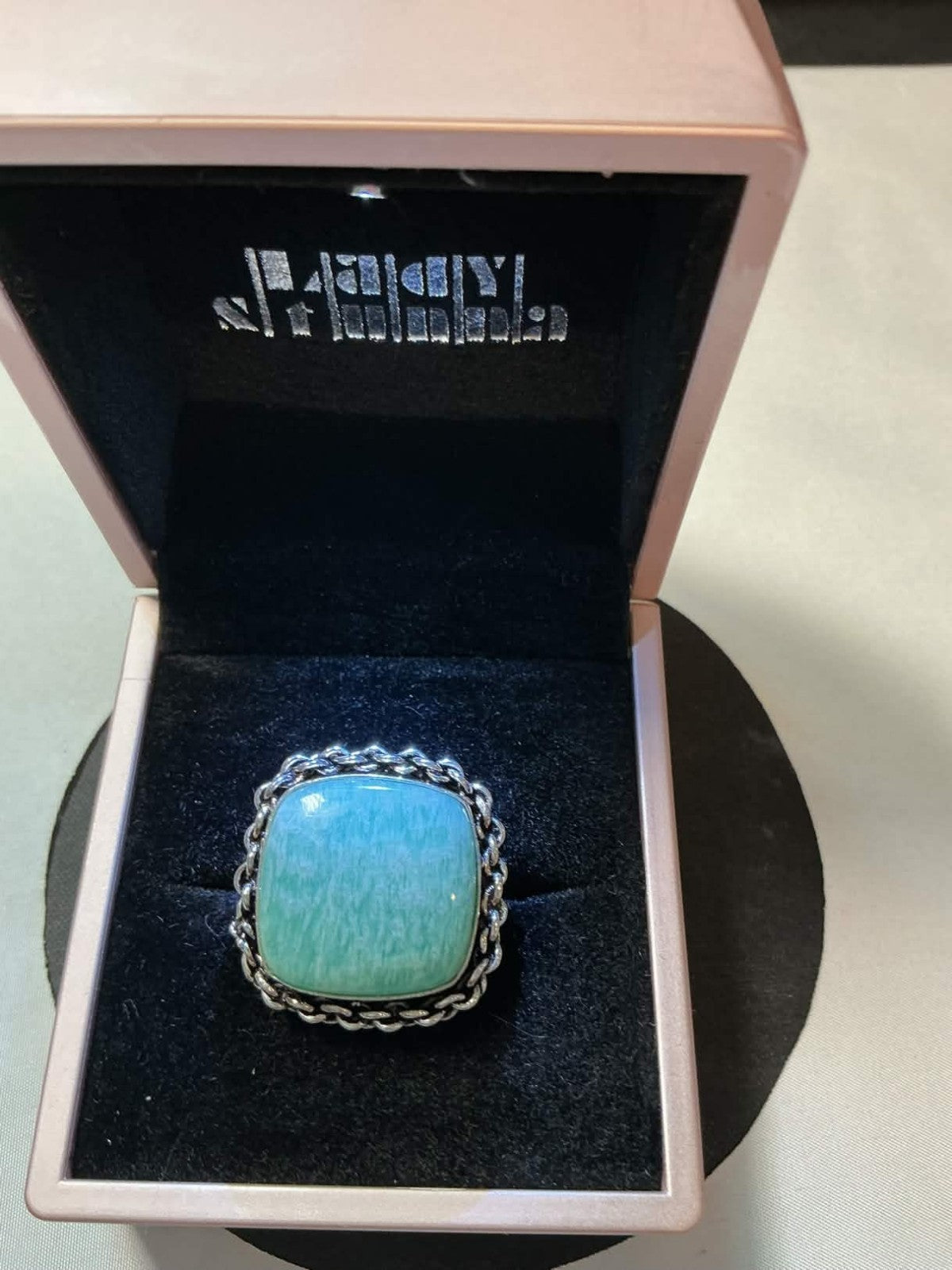 natural Amazonite ring set in 925 sterling silver