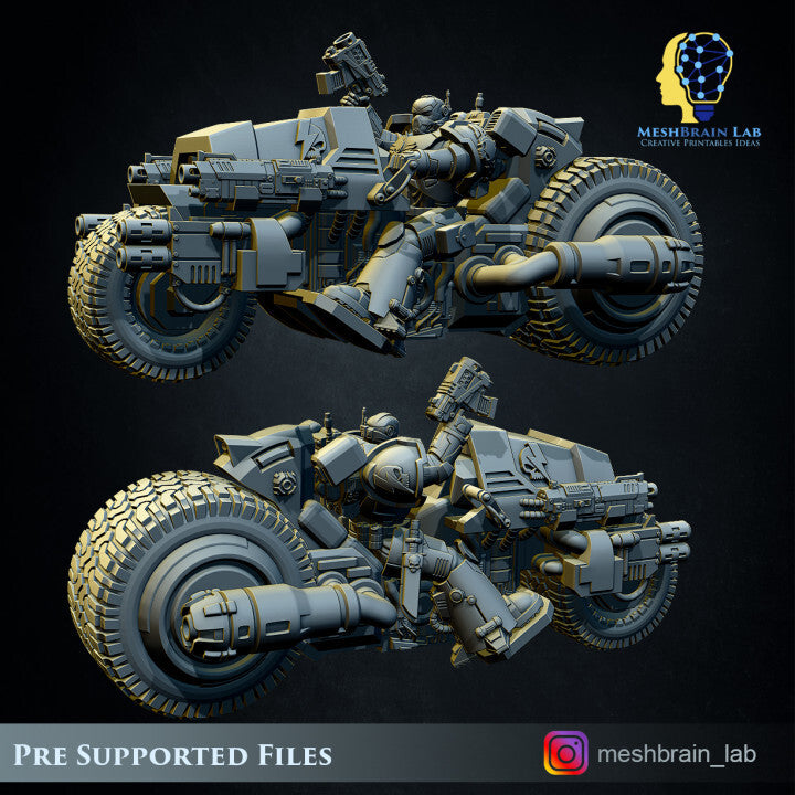 Unpainted Imperial Marines attack bikes