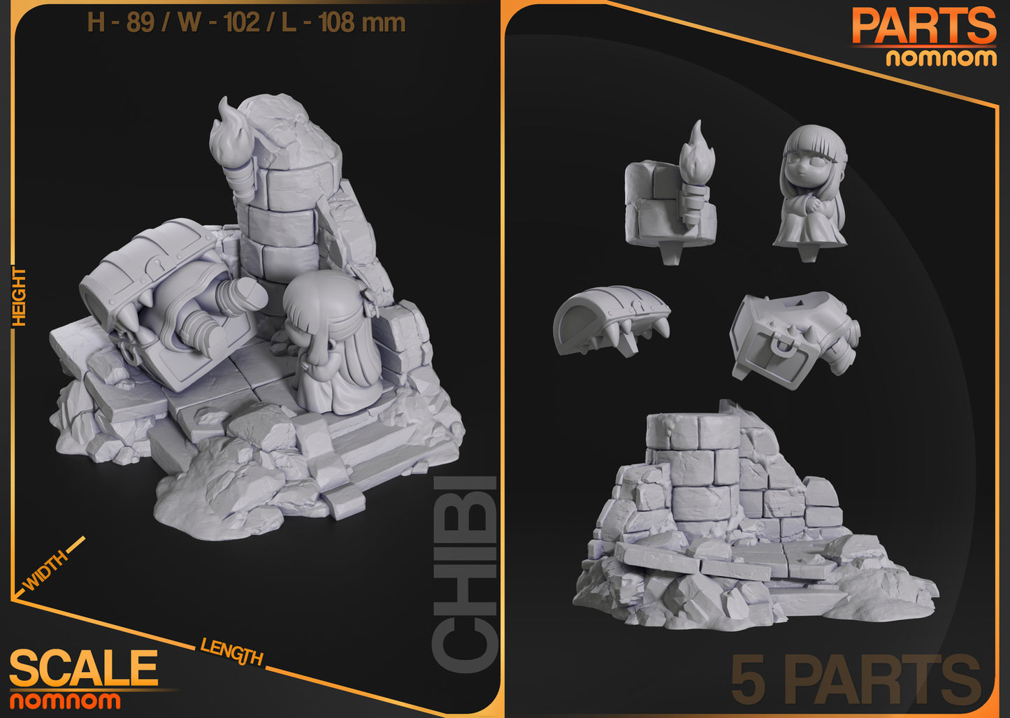 Unpainted Mimic Chest and Frieren