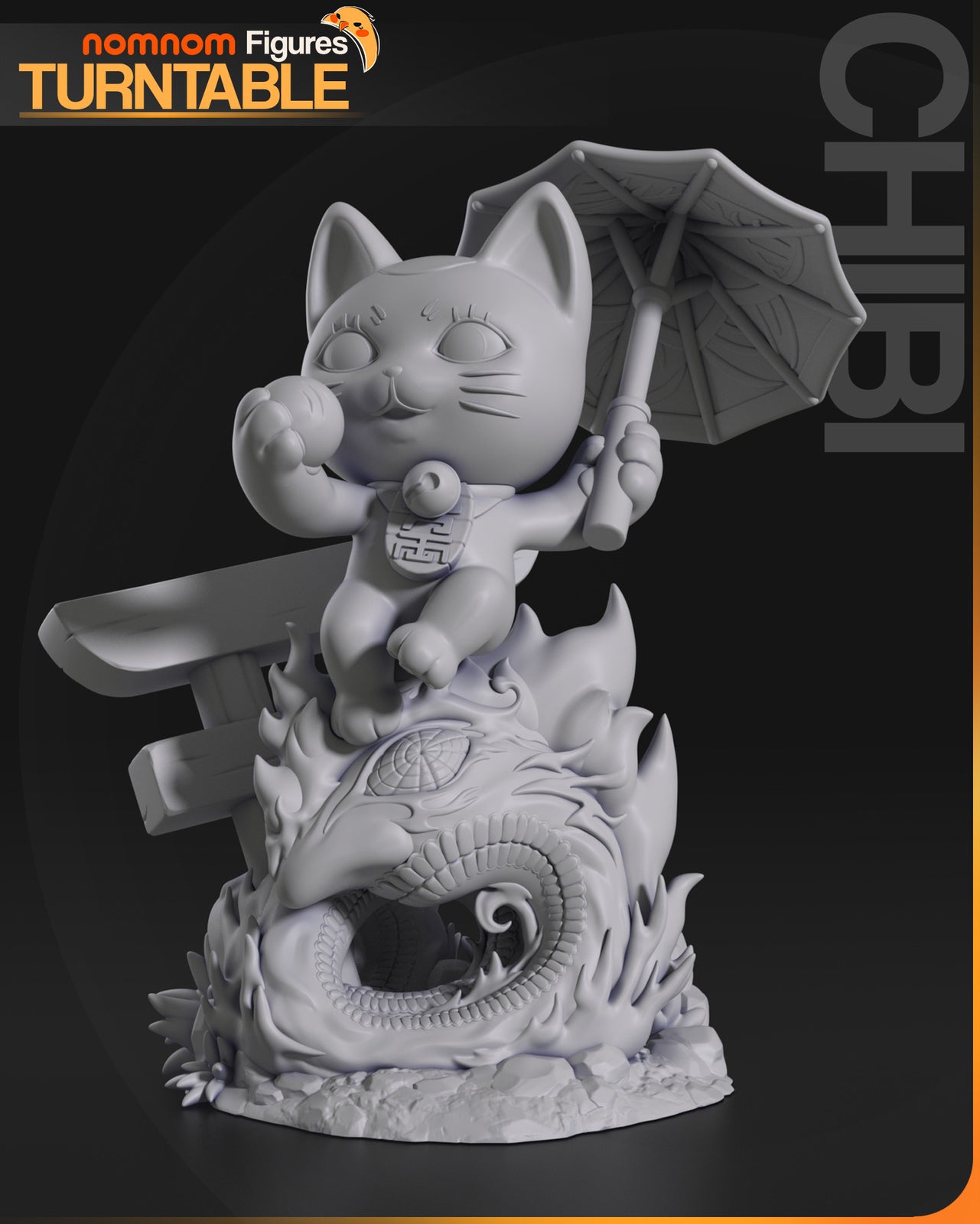 Unpainted Nom Nom Chibi Turbo Granny Cat  Dandadan