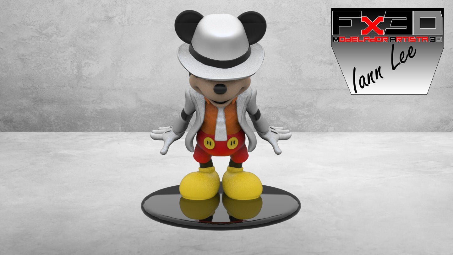 Unpainted Mickey Mouse Michael Jackson Pose