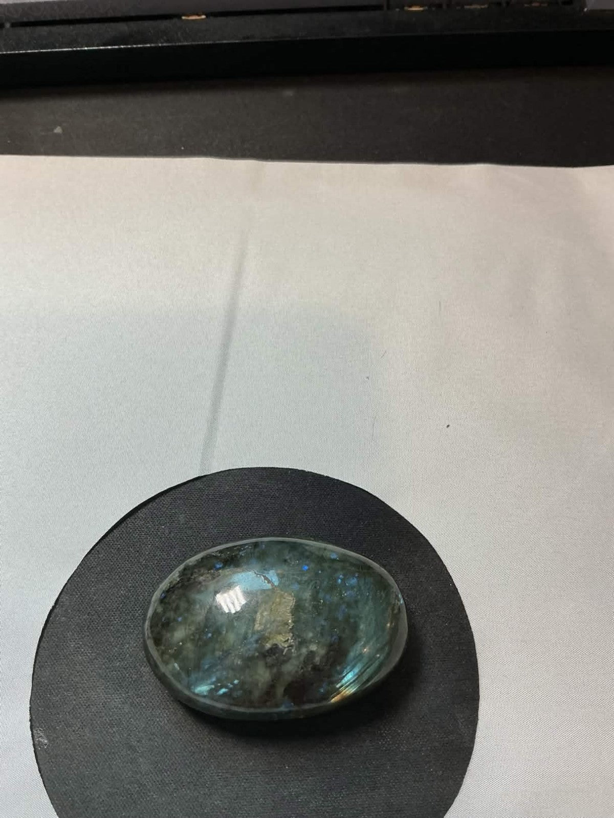 Labradorite, a type of feldspar mineral.