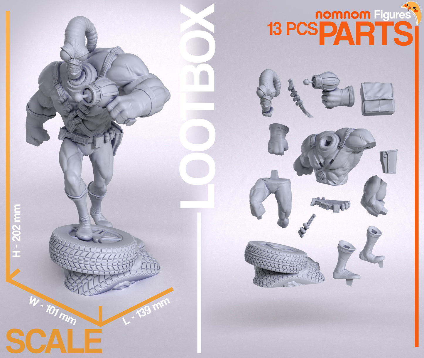 Unpainted Nom Nom Earthworm Jim