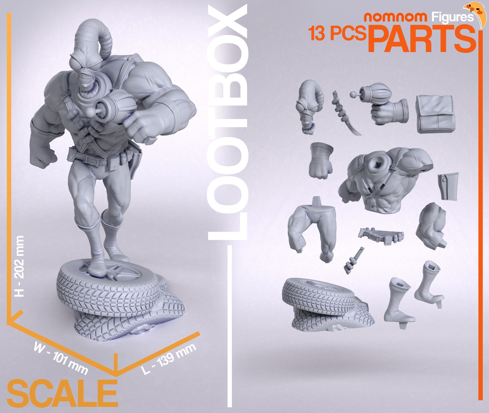 Unpainted Nom Nom Earthworm Jim