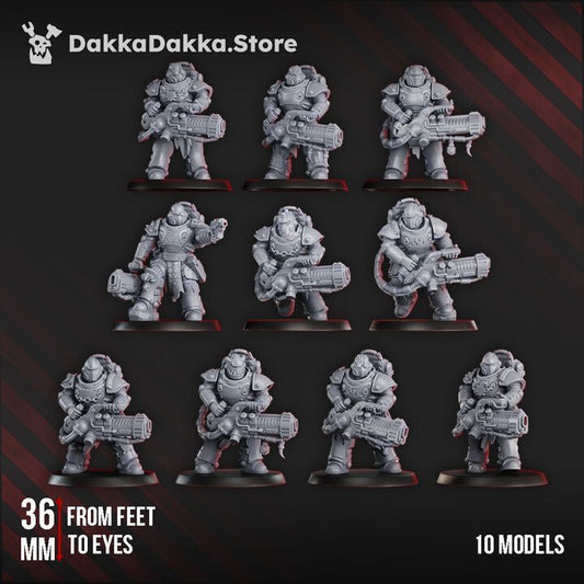 Unpainted Ignisaurus Miniature Army Set - Clan Team Pulsarum (x10)