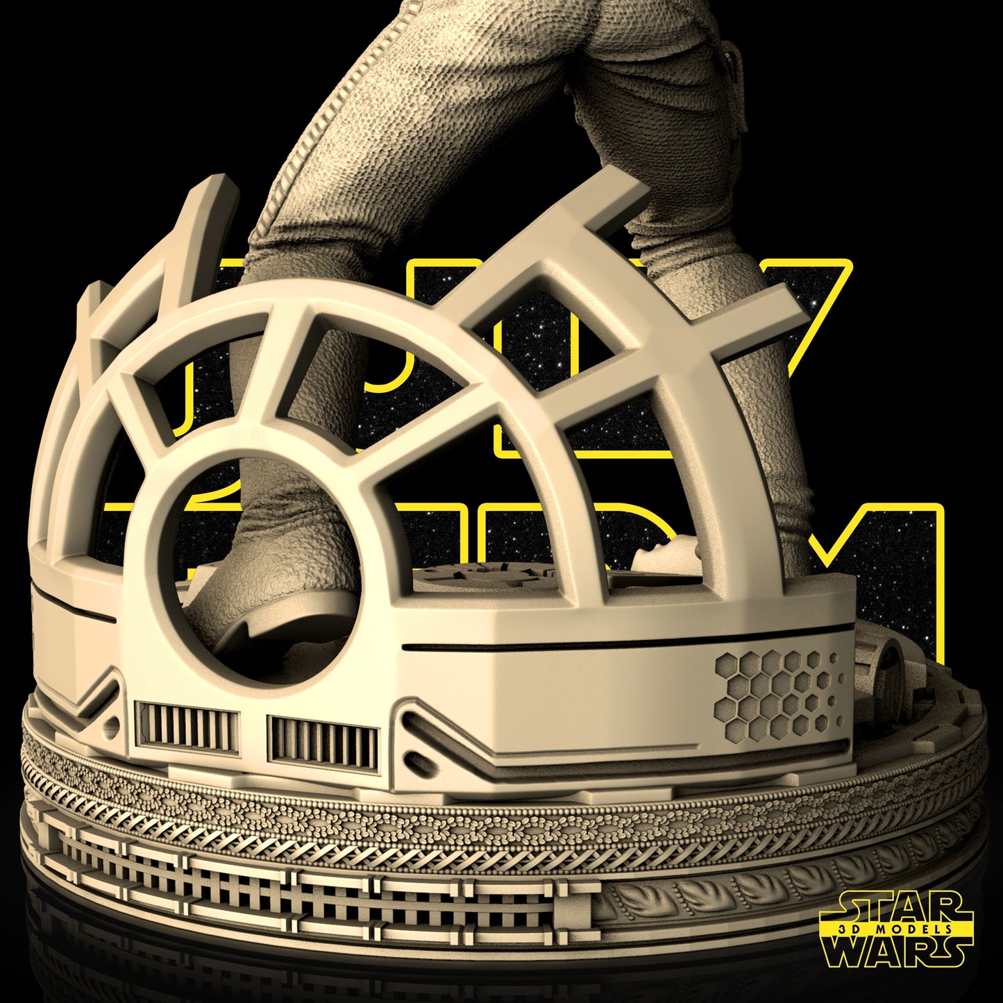 Unpainted Han Solo Sculpture