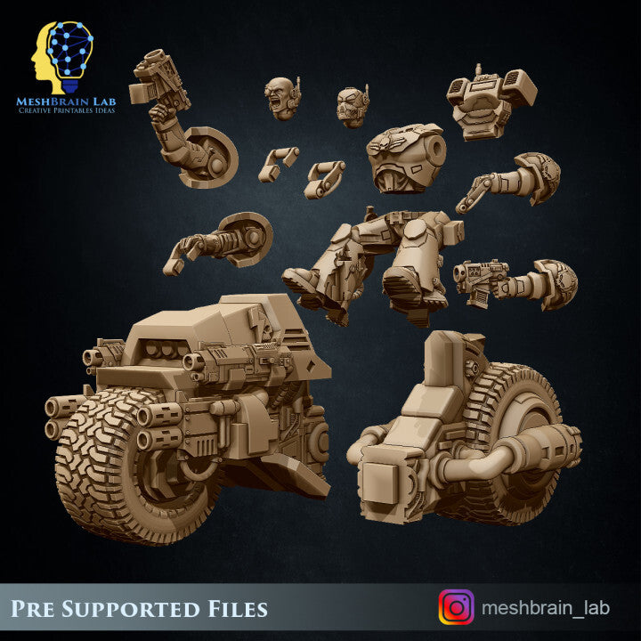 Unpainted Imperial Marines attack bikes