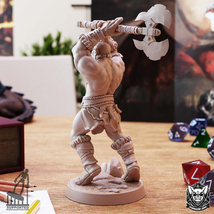 Unpainted High-Detail 3D Printable Orc Model for Dungeons & Dragons