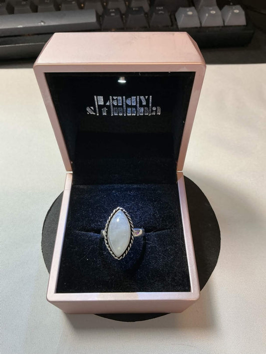 marquise-cut moonstone sterling silver