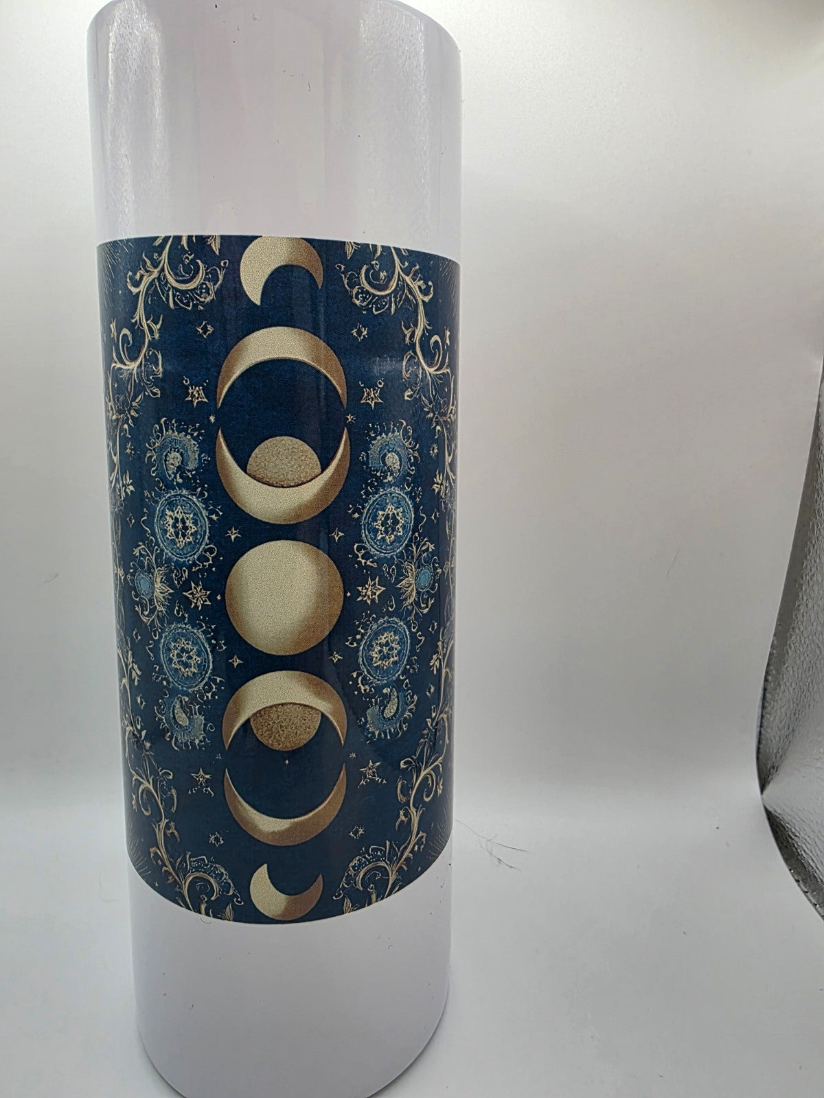 20 Ounce Metal Tumbler with lid and straw and box Moon
