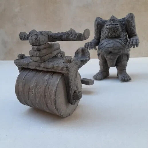 Unpainted Rockbiter and his Bike Articulated 2 awesome models
