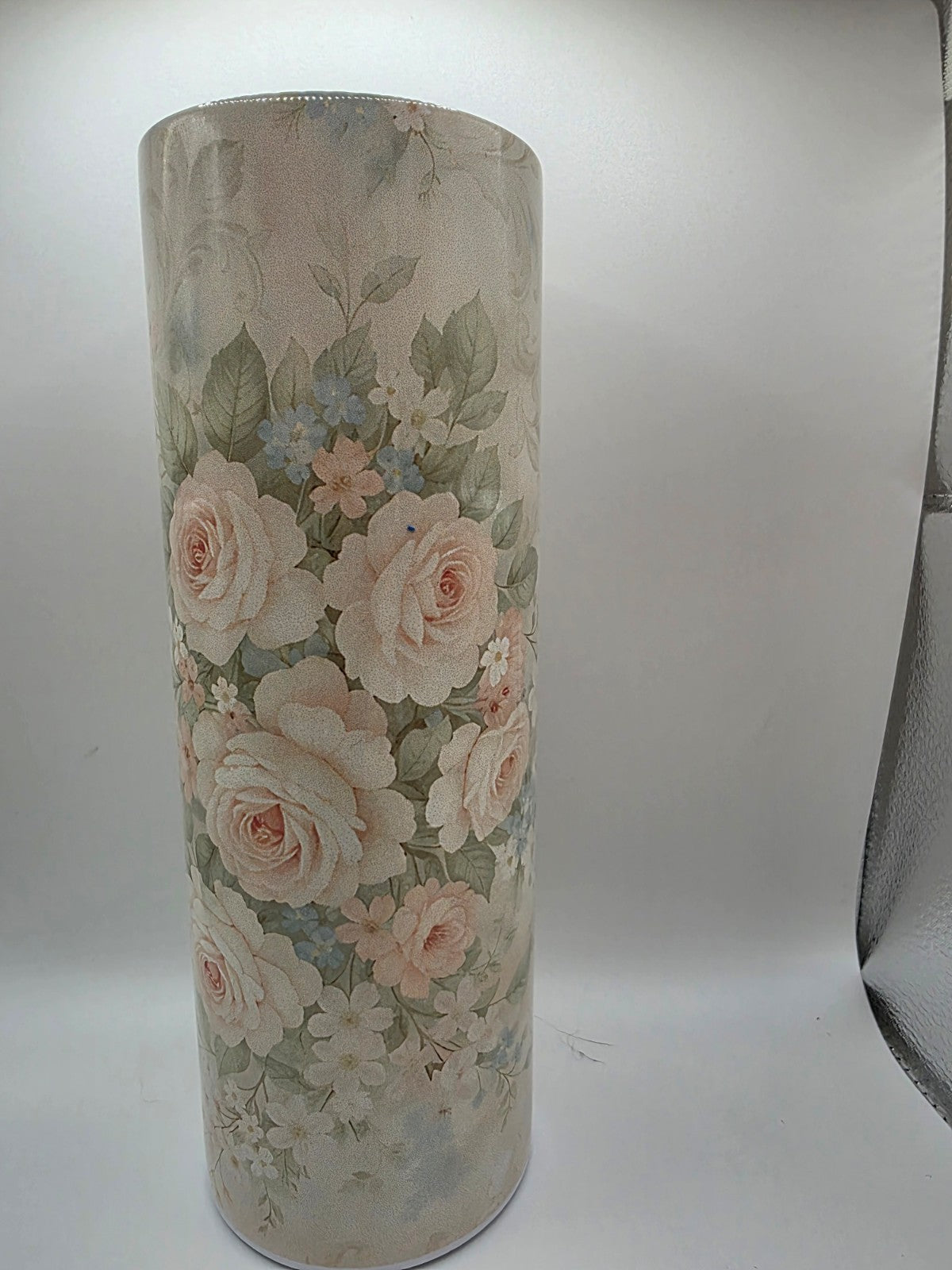 20 Ounce Metal Tumbler with lid and straw and box Flowers