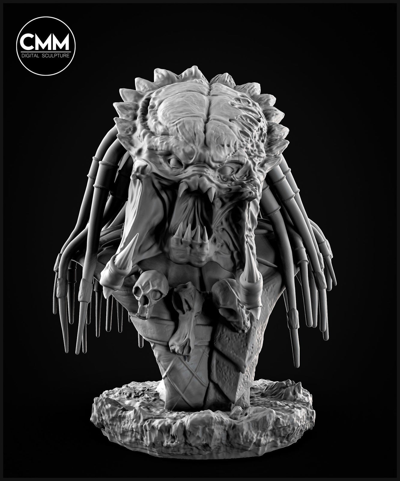 Unpainted Predator Wolf bust