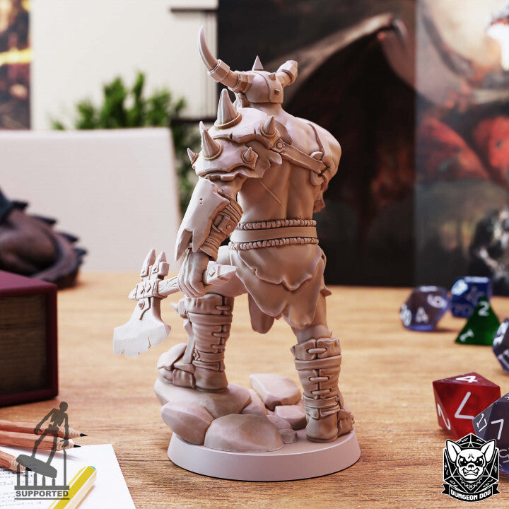 Unpainted High-Detail Orc Commander 3D Print - Perfect Tabletop Miniature