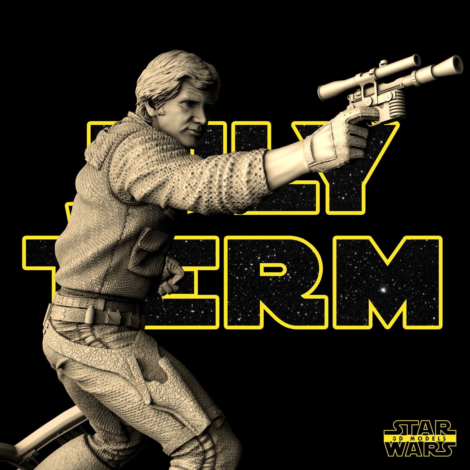 Unpainted Han Solo Sculpture
