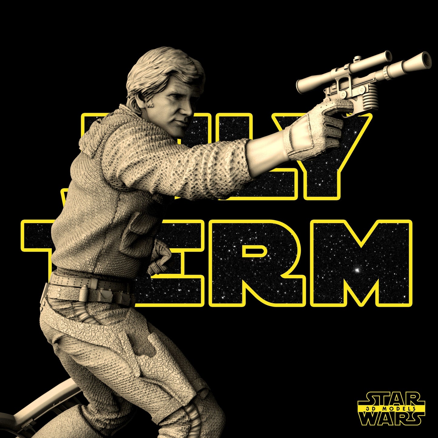 Unpainted Han Solo Sculpture