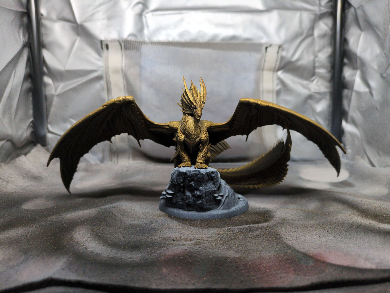 Unpainted Adult Bronze Dragon Miniature Model - Presupported for 3D Printing