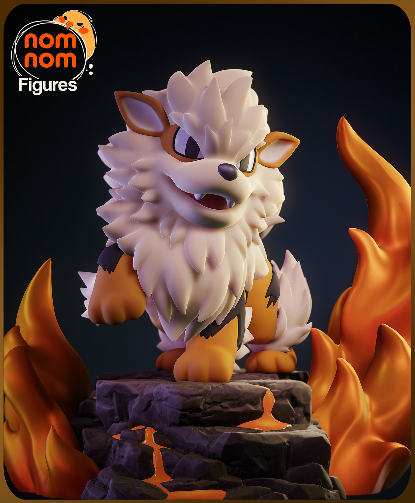 Unpainted Nom Nom Chibi Arcanine Pokemon