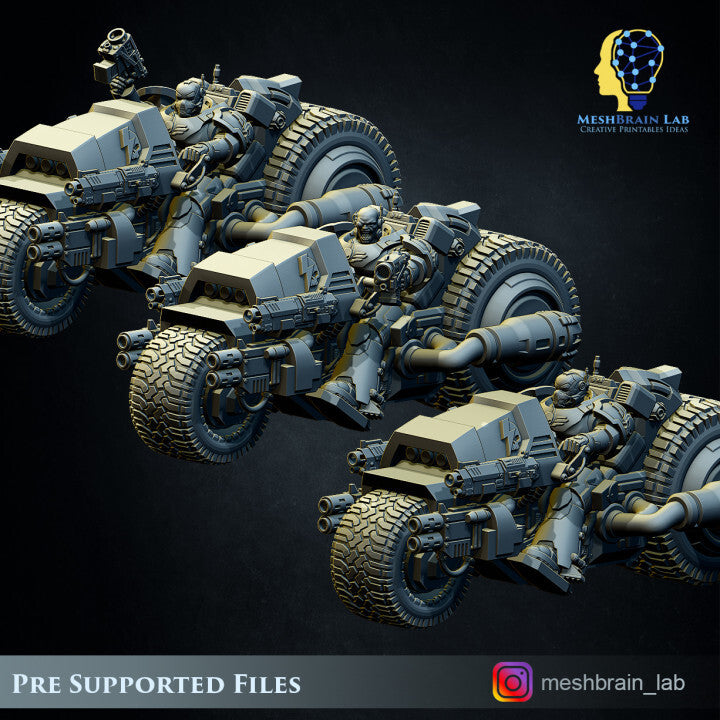 Unpainted Imperial Marines attack bikes