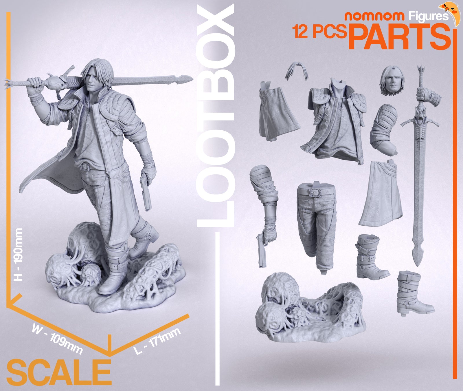 Unpainted Nom Nom Dante Devil May Cry