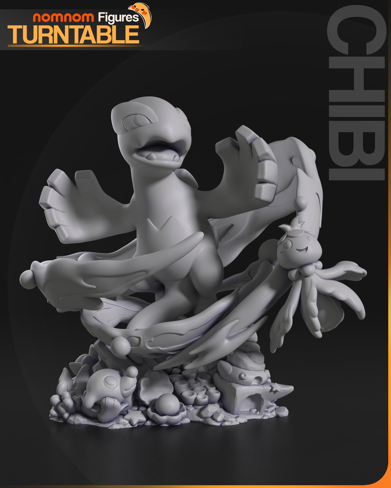 Unpainted Chibi Lugia from Pkemon