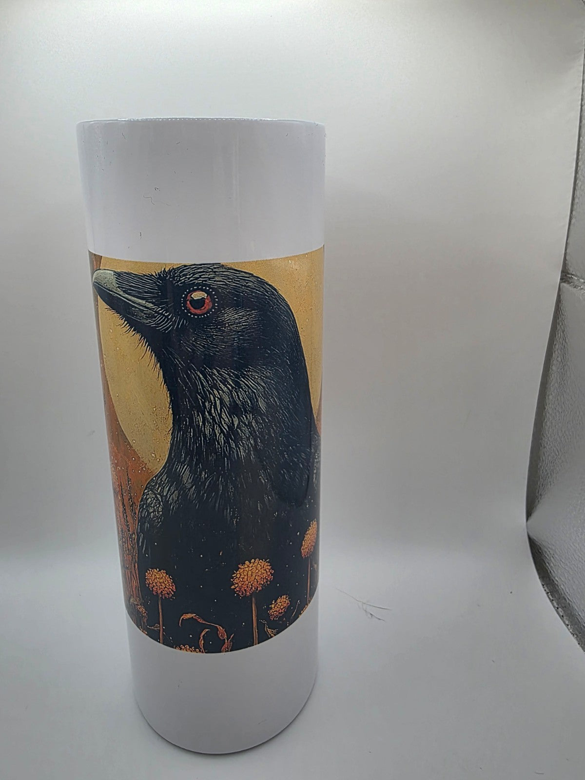 20 Ounce Metal Tumbler with lid and straw and box  Raven