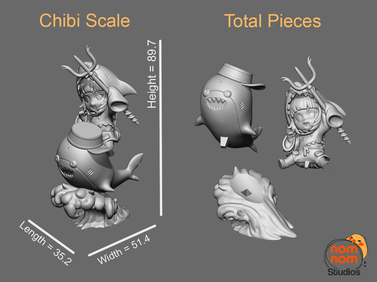 Unpainted Nom Nom Gawr Gura