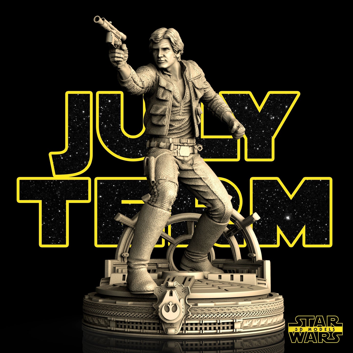 Unpainted Han Solo Sculpture