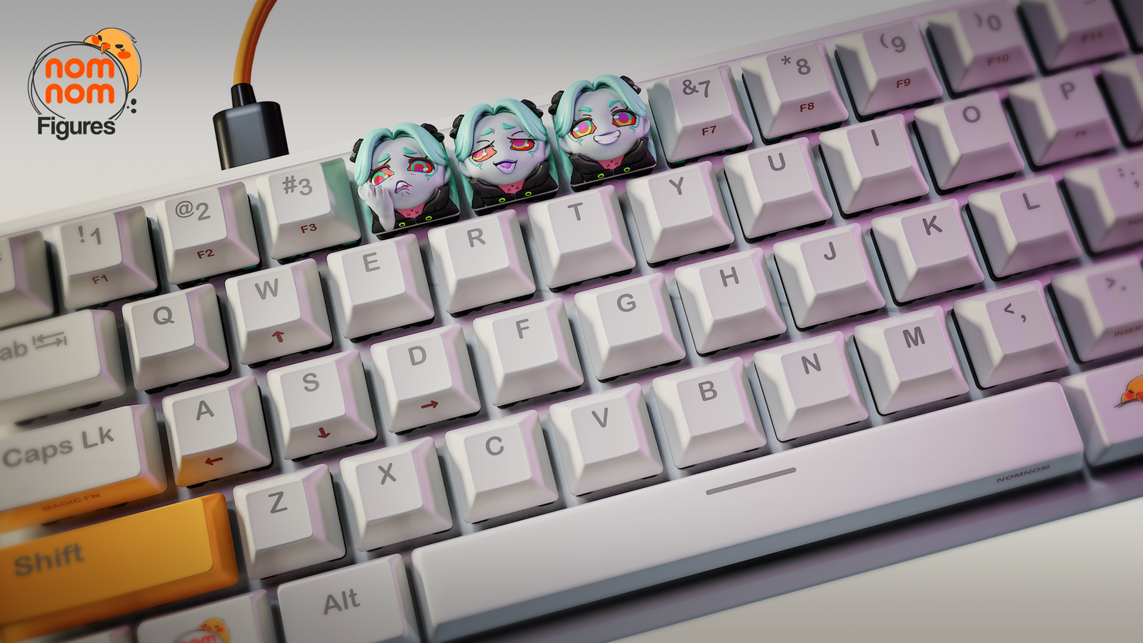 Unpainted Nom Nom Rebecca - Cyberpunk Key Caps
