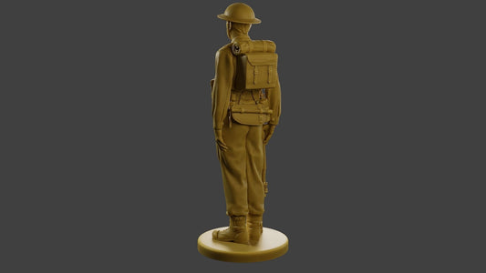 Unpainted British Soldier Attention WW2 image 0