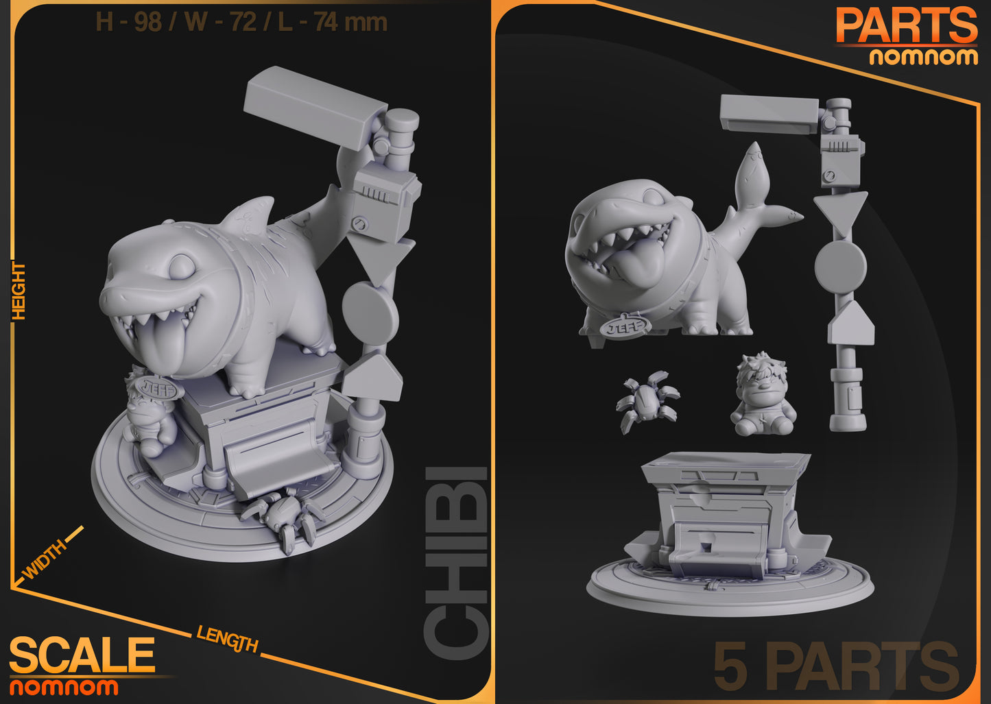 Unpainted Nom Nom Chibi Jeff Marvel Rivals image 6