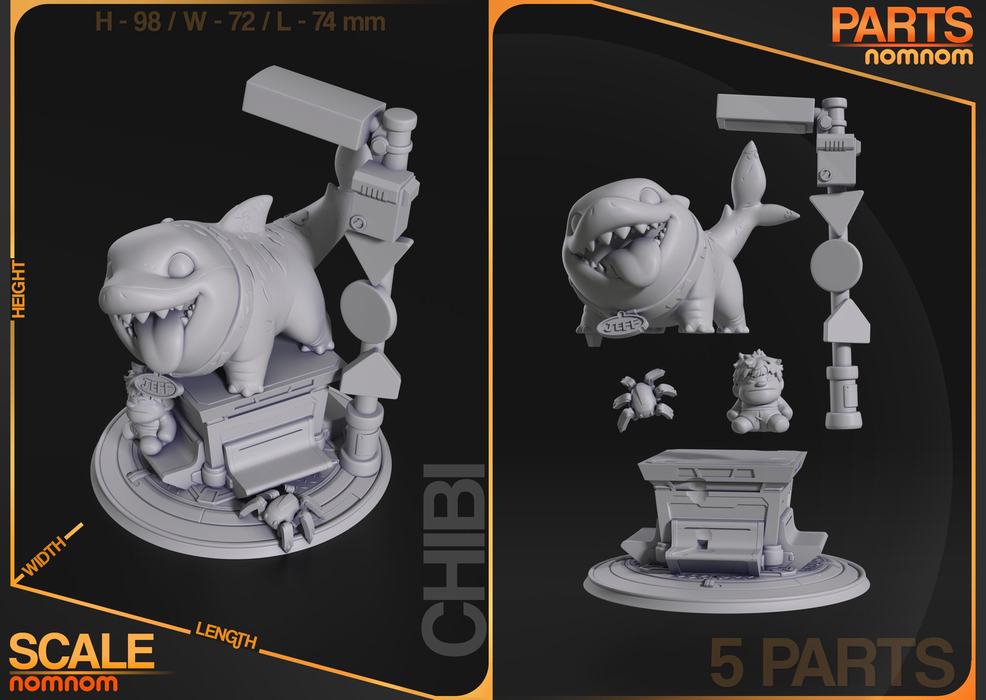 Unpainted Nom Nom Chibi Jeff Marvel Rivals image 6