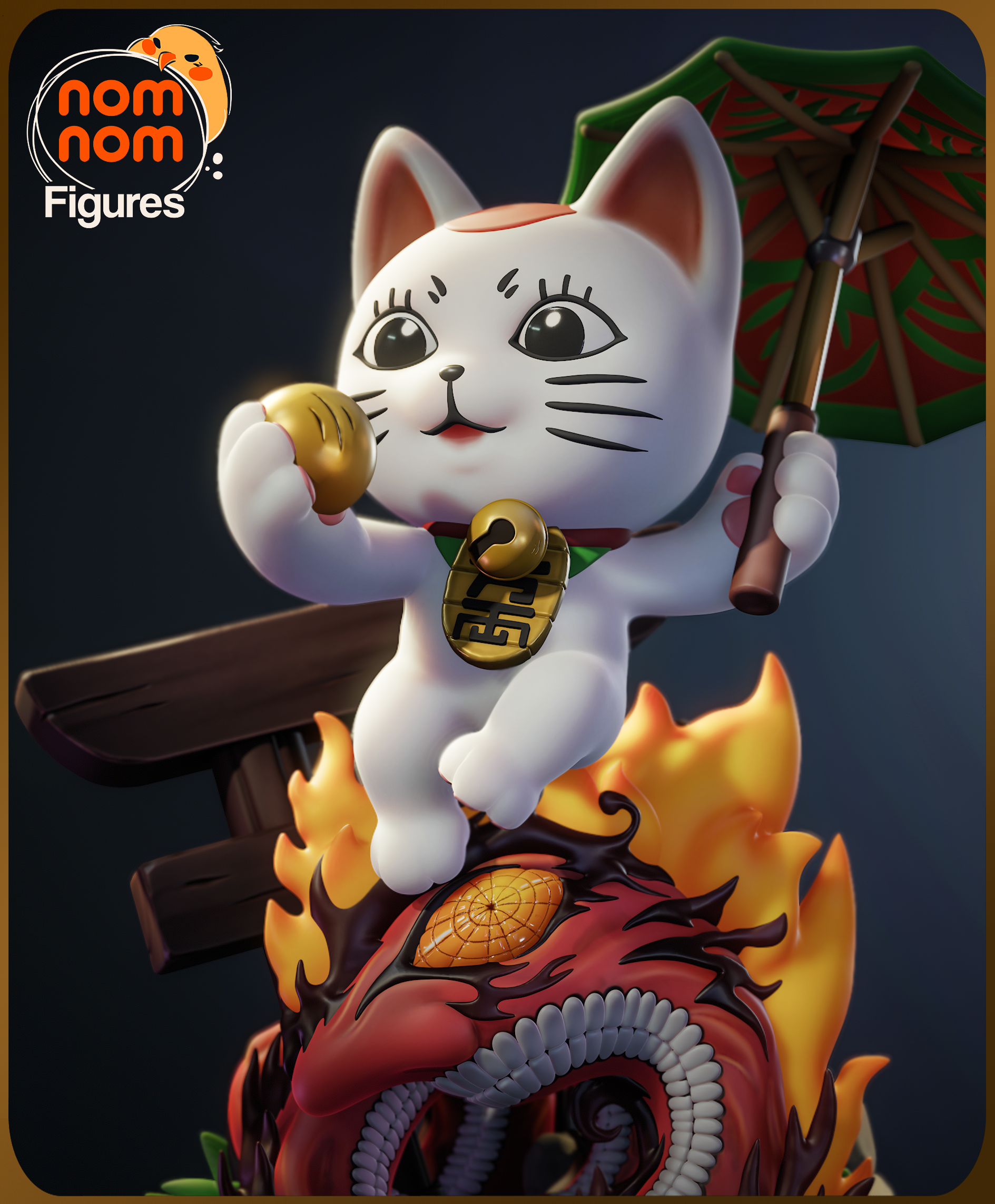 Unpainted Nom Nom Chibi Turbo Granny Cat  Dandadan image 2