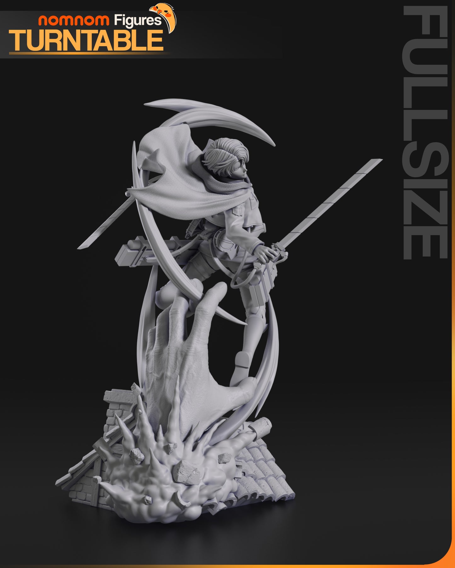 Unpainted Levi - Attack on Titan Model and Bust image 2