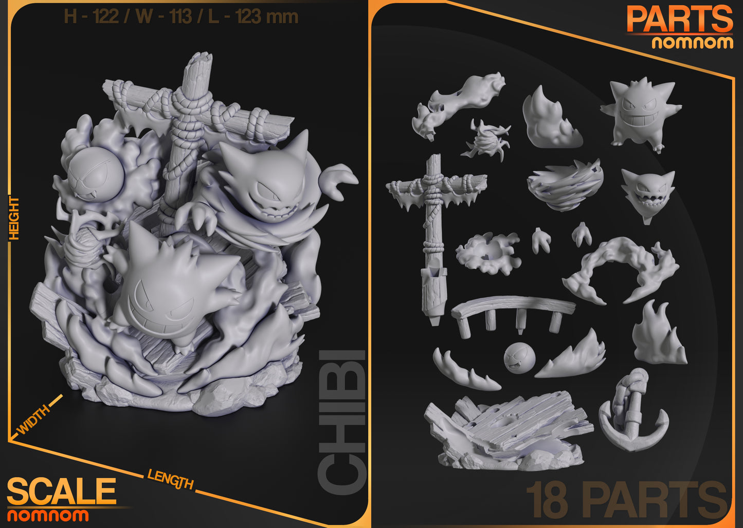 Unpainted Nom Nom Ghost Pokemon image 6