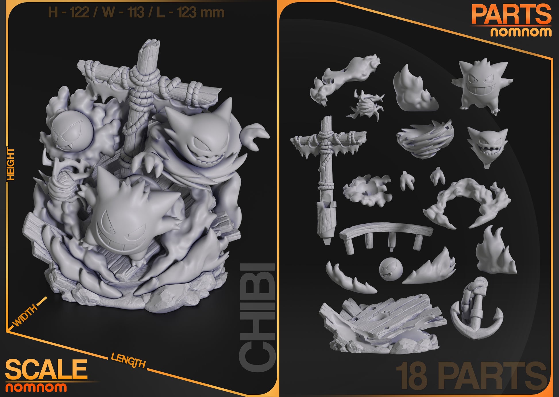 Unpainted Nom Nom Ghost Pokemon image 6