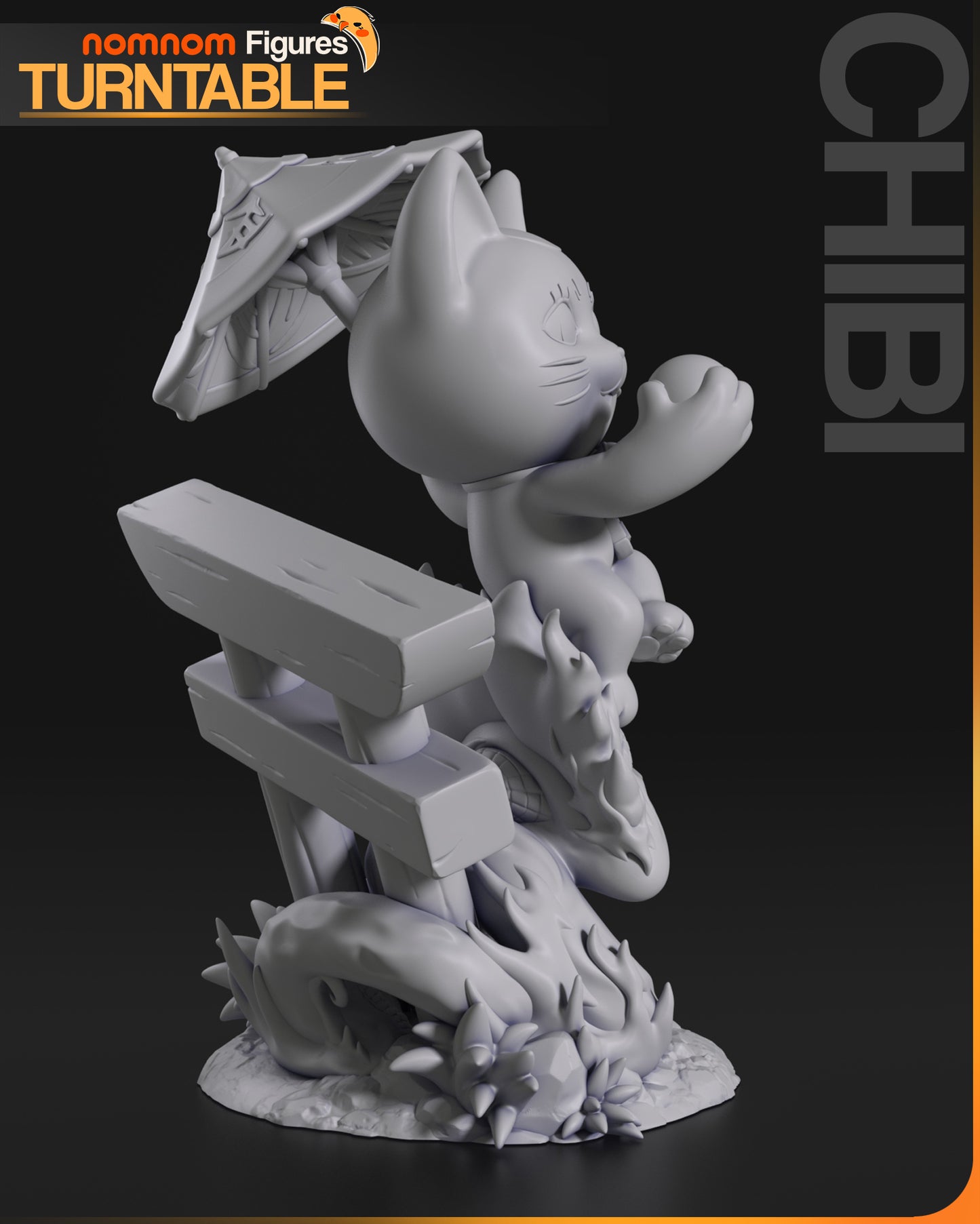 Unpainted Nom Nom Chibi Turbo Granny Cat  Dandadan image 8