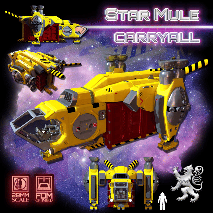 Unpainted 3D Printed Star Mule Carryall - Versatile Utility Vehicle image 3