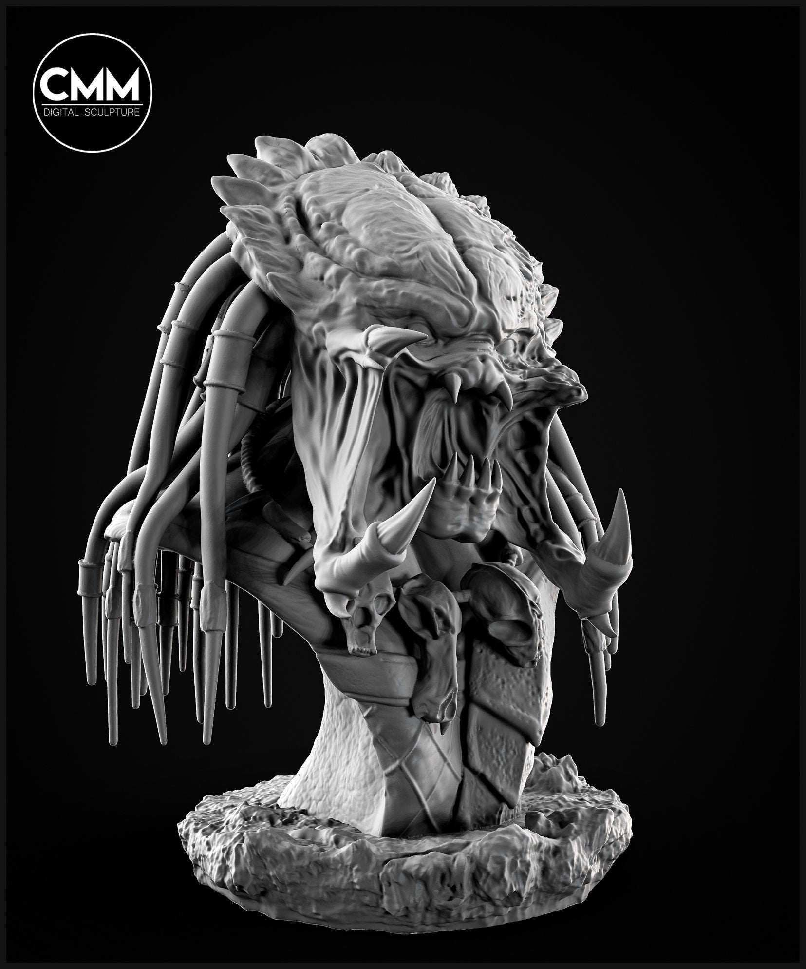 Unpainted Predator Wolf bust image 1
