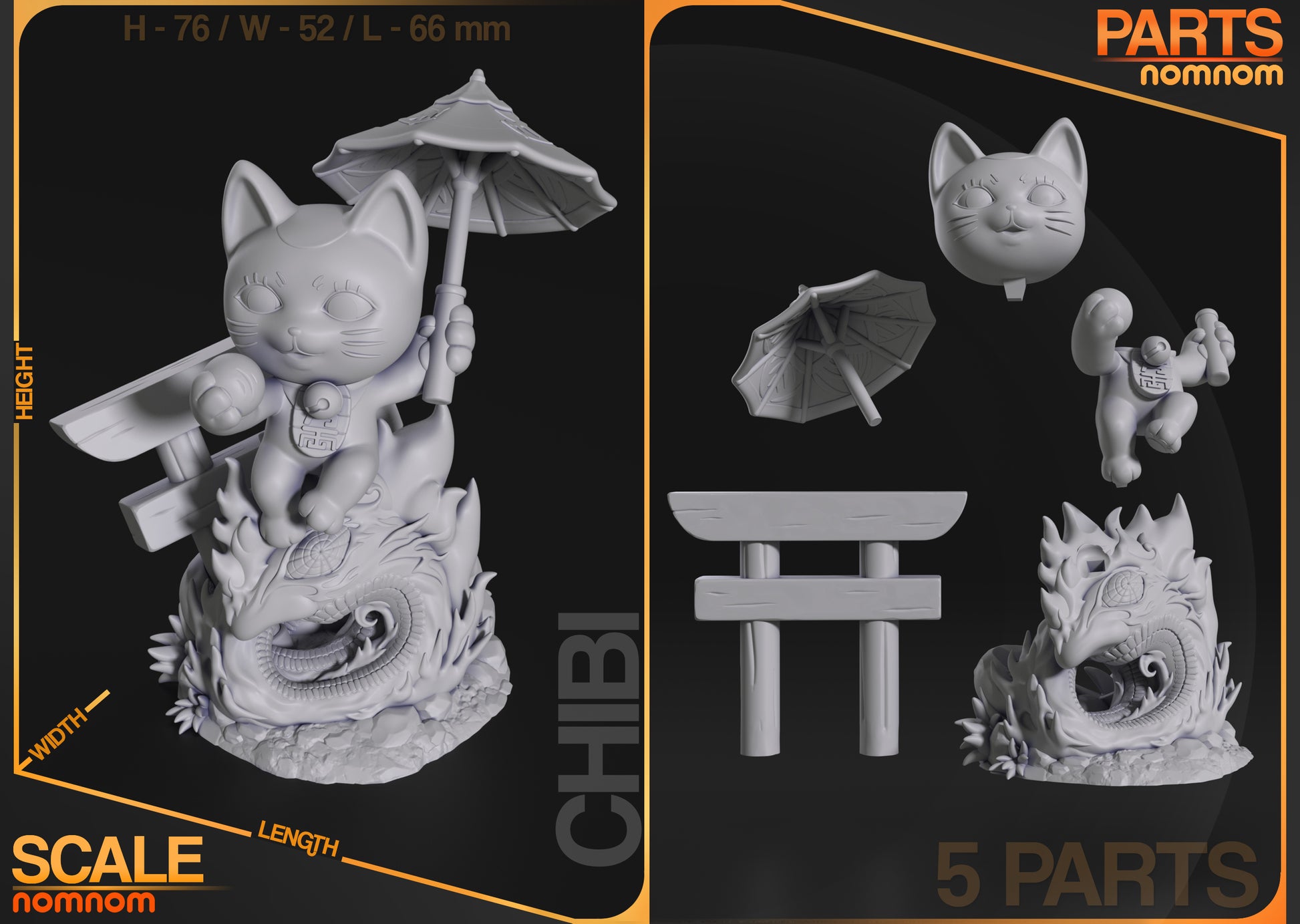 Unpainted Nom Nom Chibi Turbo Granny Cat  Dandadan image 6