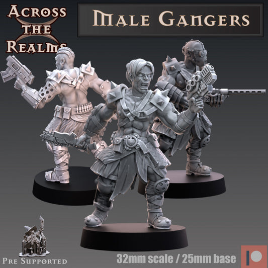 Unpainted Modular Male Gangers 3D Printable Miniatures for Gaming Fun image 0