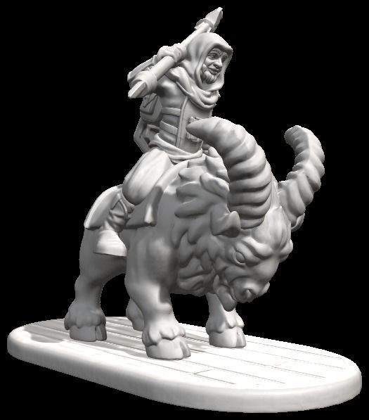 Unpainted Mounted Halfling Fighter image 1