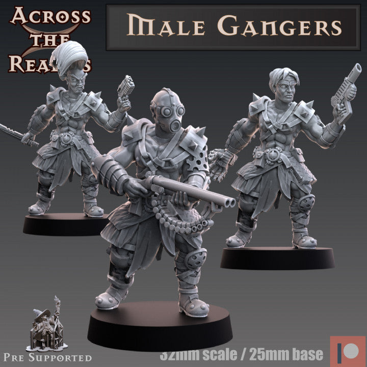 Unpainted Modular Male Gangers 3D Printable Miniatures for Gaming Fun image 4