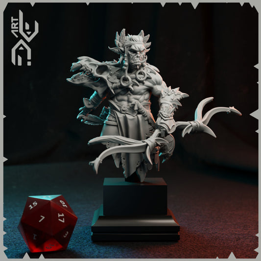 Unpainted Goblin Archer Bust image 0