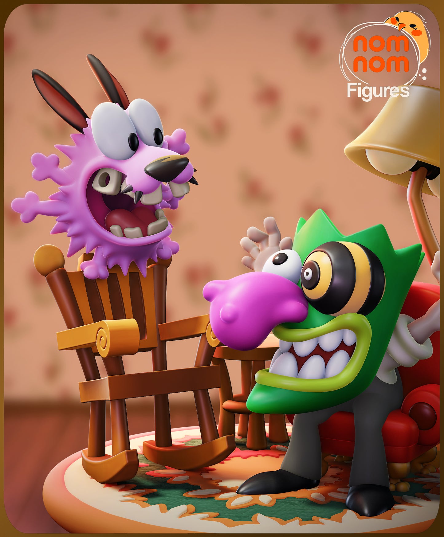 unpainted Nom Nom Chibi Courage the Cowardly Dog