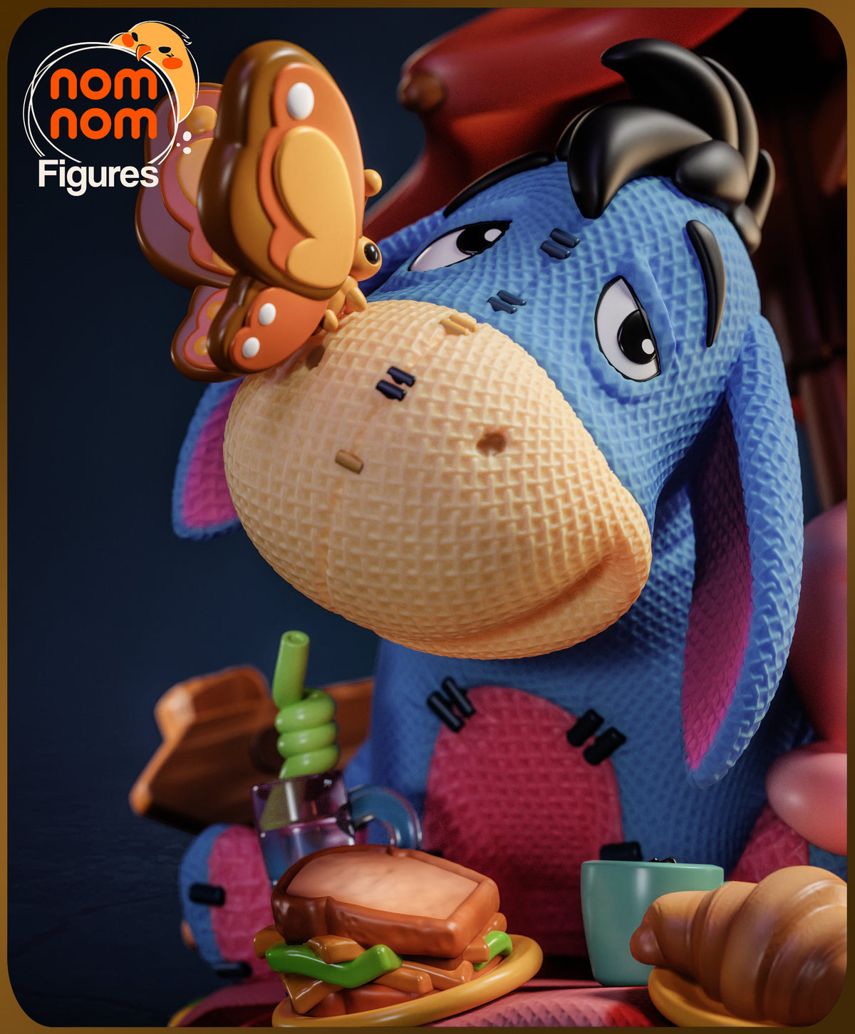 Unpainted Nom Nom Chibi Eeyore Winnie the Pooh