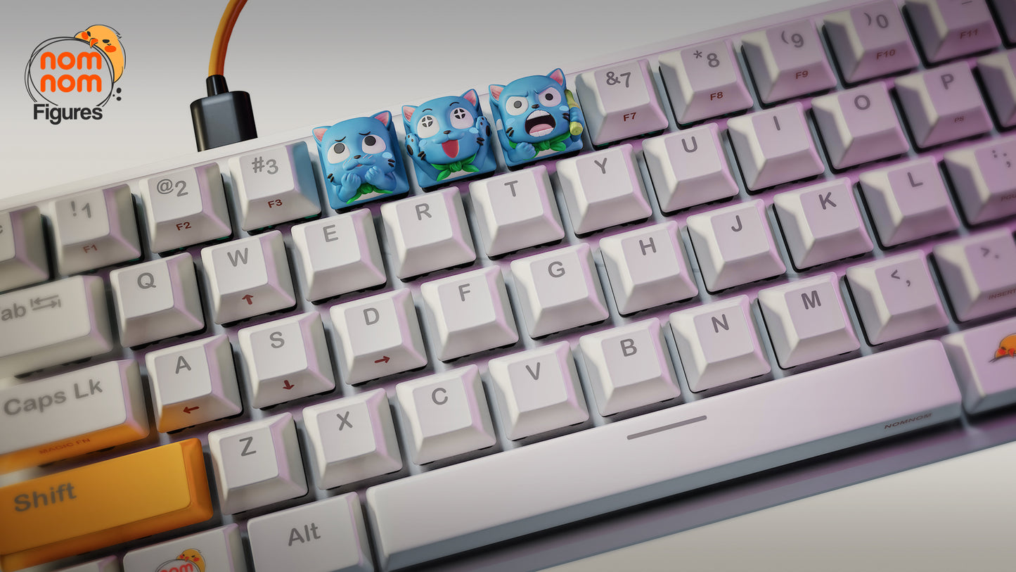 Upainted Nom Nom Happy - Fairy Tails Key Caps